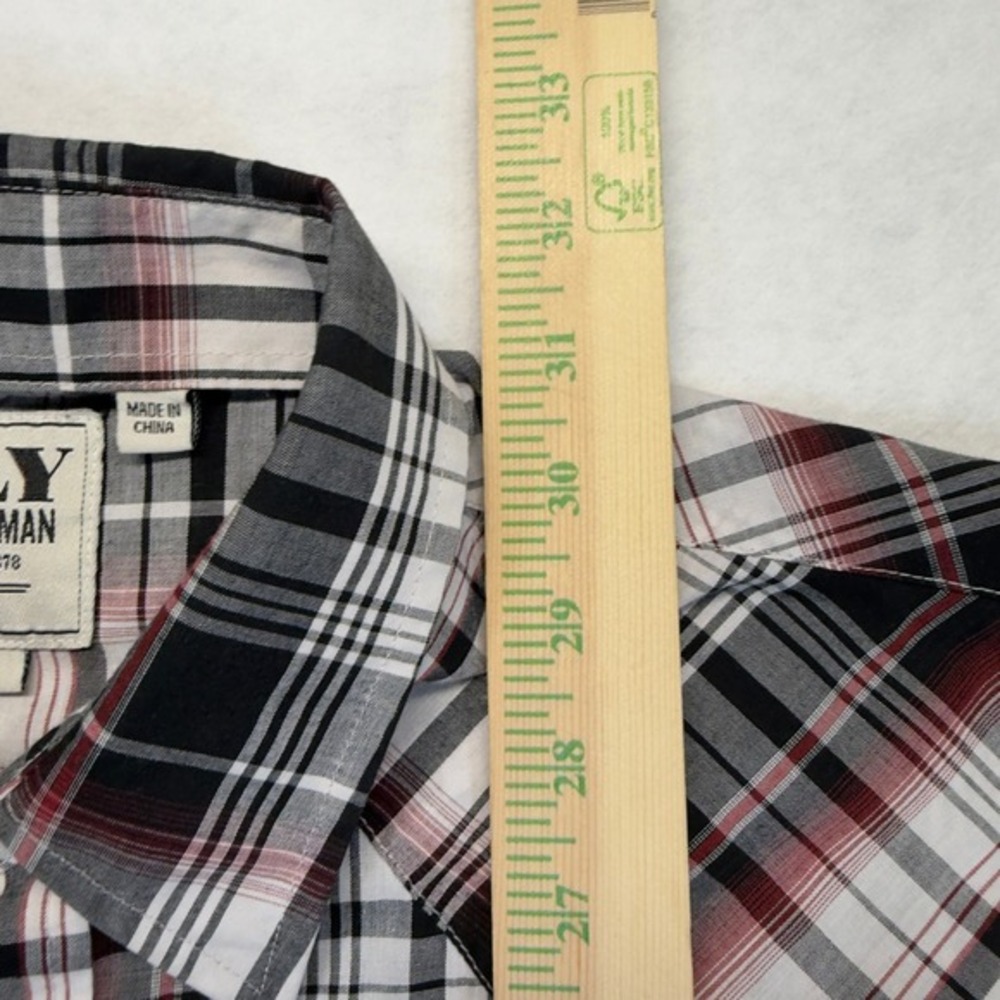 Ely Cattleman Mens XL Western Pearl Snap Shirt Red Black Plaid Cowboy Rodeo - Picture 7 of 7